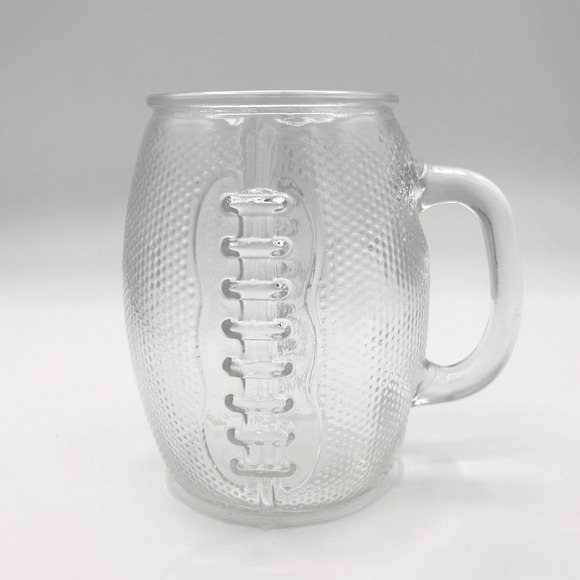 Home Essentials & Beyond Other - Home Essentials XL Football Beer Mug Clear Textured Glass Stein